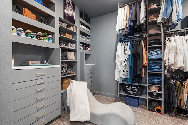 spacious closet with carpet flooring