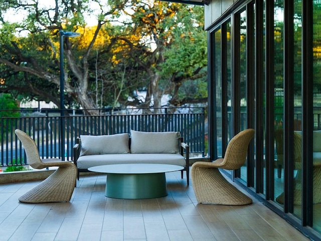 exterior space with outdoor lounge area