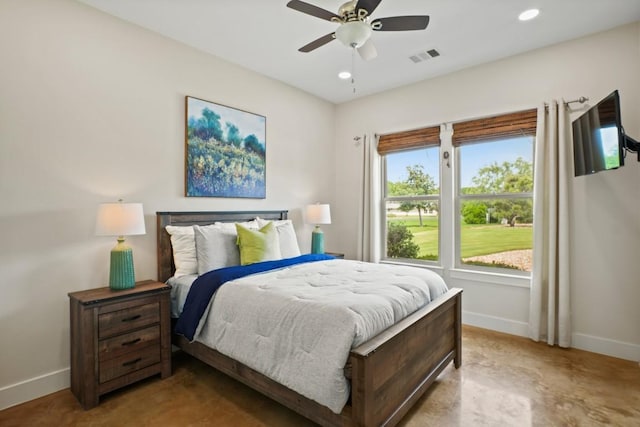 100 Red Barn Rd, Kingsland, TX 78639 - bedroom featuring baseboards, recessed lighting, and ceiling fan