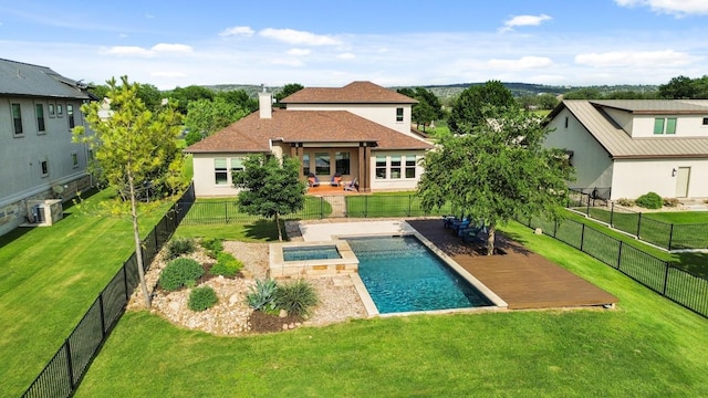 100 Red Barn Rd, Kingsland, TX 78639 - view of swimming pool with a pool with connected hot tub