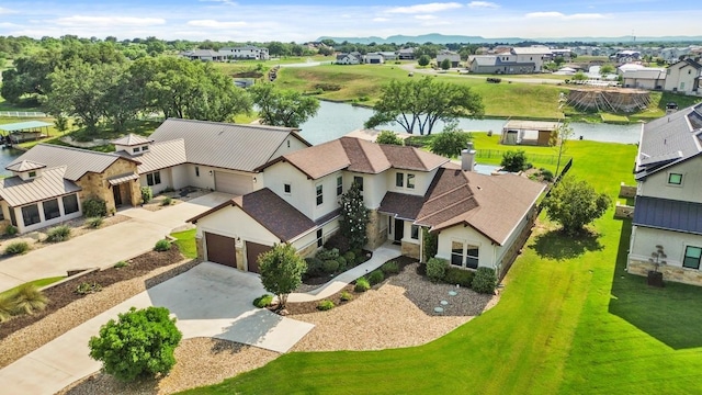 100 Red Barn Rd, Kingsland, TX 78639 - aerial perspective of suburban area featuring a large body of water