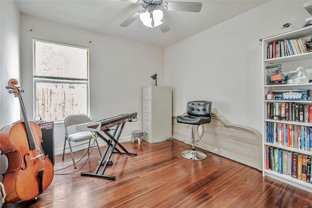 607 Columbine Ave, Cedar Park, TX 78613 - home office with wood finished floors and a ceiling fan