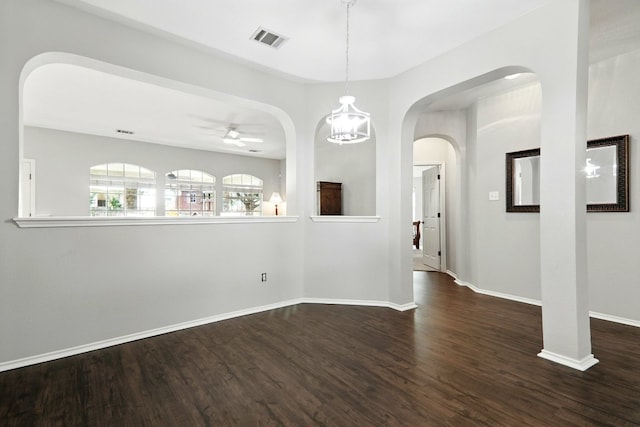 10733 Quarry Oaks Trl, Austin, TX 78717 - interior space with baseboards, visible vents, wood finished floors, and a ceiling fan