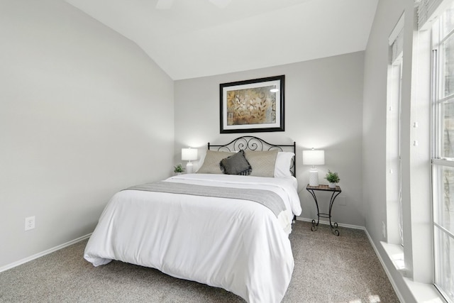 10733 Quarry Oaks Trl, Austin, TX 78717 - carpeted bedroom featuring baseboards, a ceiling fan, and vaulted ceiling