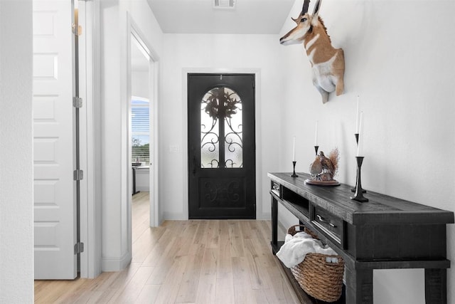 275 Axis Cir, Fredericksburg, TX 78624 - foyer with light wood-style flooring and baseboards