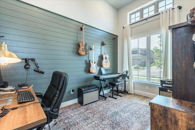 170 Alice Jane Ln, Buda, TX 78610 - office space featuring wood finished floors and wood walls