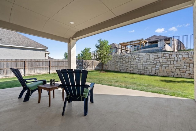 view of patio / terrace featuring a fenced backyard
