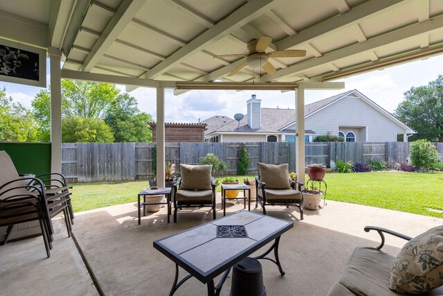 117 Summers Grn, Georgetown, TX 78633 - view of patio with a ceiling fan and outdoor lounge area