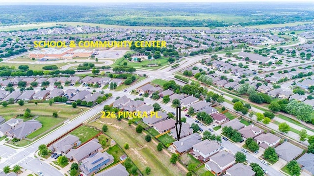 drone / aerial view with a residential view
