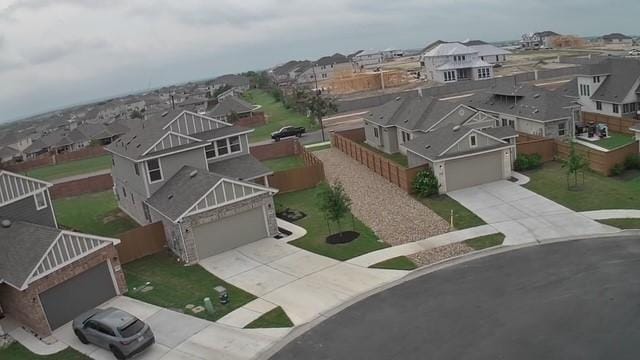 aerial view featuring a residential view