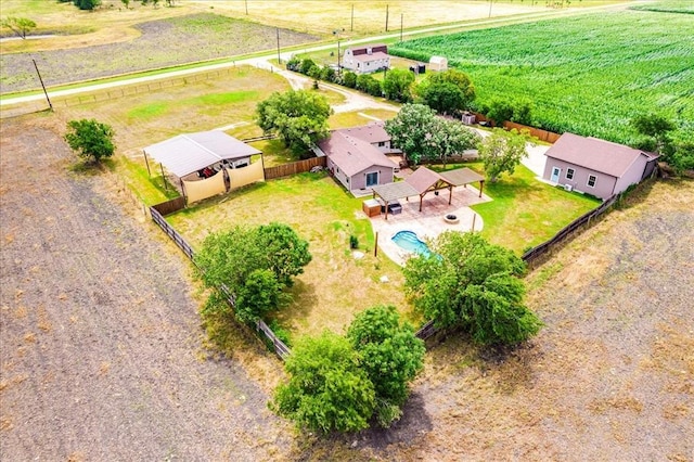 bird's eye view with a rural view