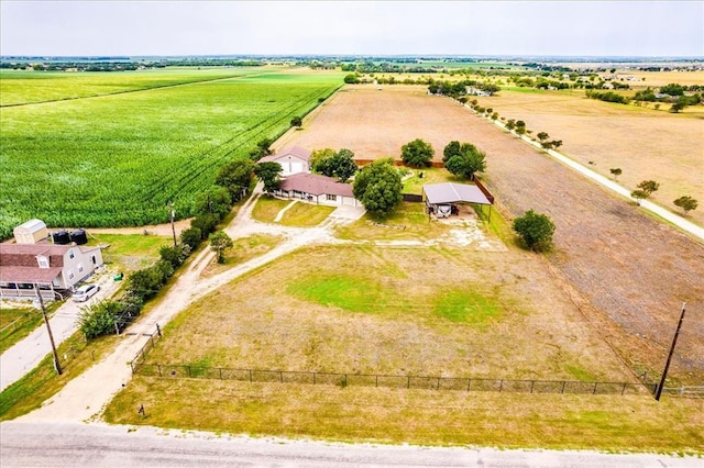 aerial view featuring a rural view