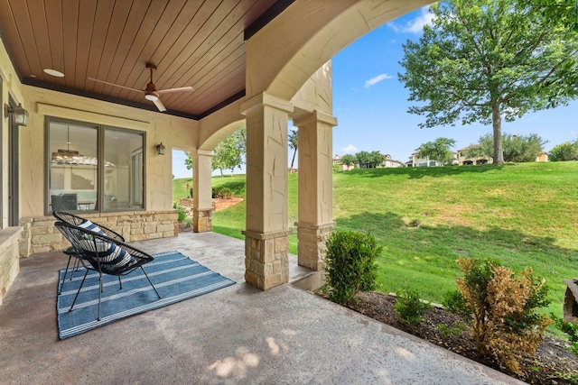 15 Borello Dr, Austin, TX 78738 - view of patio with ceiling fan