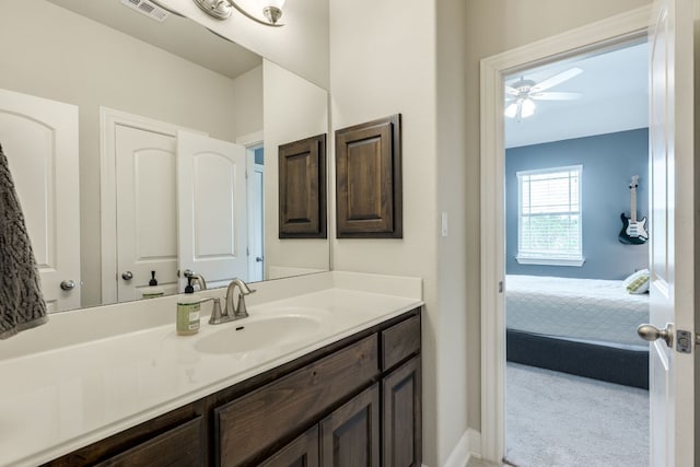 4101 Front Range Ln, Austin, TX 78732 - ensuite bathroom with ceiling fan, visible vents, ensuite bathroom, and vanity