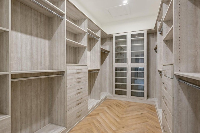 spacious closet with attic access