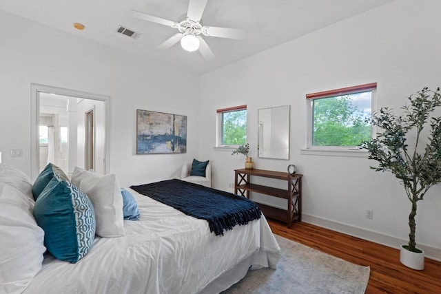 3800 Laurel Ledge Ln, Austin, TX 78731 - bedroom featuring wood finished floors, baseboards, and a ceiling fan