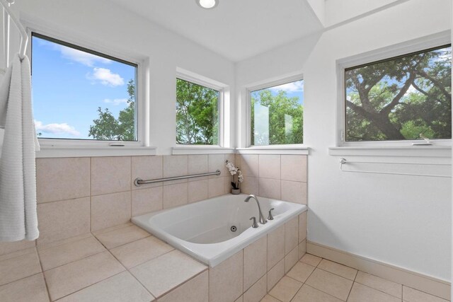 3800 Laurel Ledge Ln, Austin, TX 78731 - full bathroom featuring a whirlpool tub and tile patterned flooring