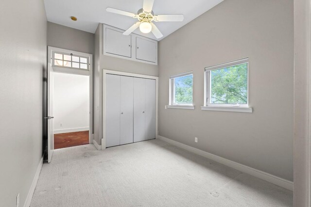 3800 Laurel Ledge Ln, Austin, TX 78731 - unfurnished bedroom with carpet, baseboards, a closet, and ceiling fan