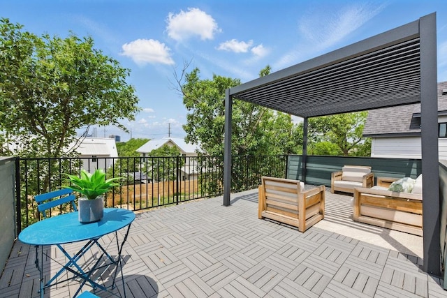 view of patio featuring a balcony