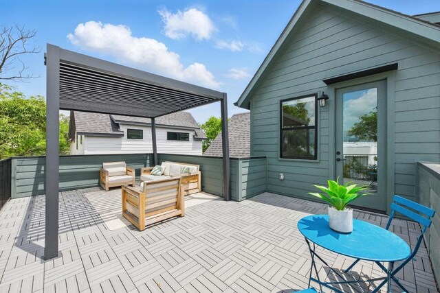 view of patio featuring an outdoor living space