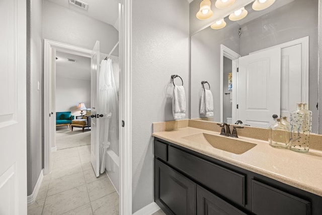 103 Maddy Way, Austin, TX 78738 - full bathroom featuring vanity, tile patterned flooring, and a shower with shower curtain