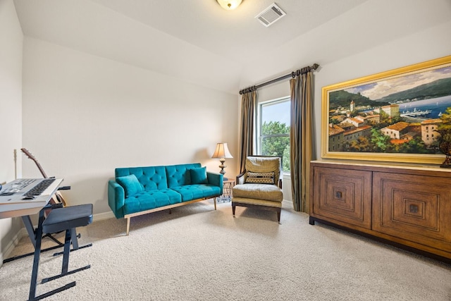 103 Maddy Way, Austin, TX 78738 - living area featuring carpet floors and vaulted ceiling