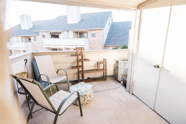 balcony featuring cooling unit