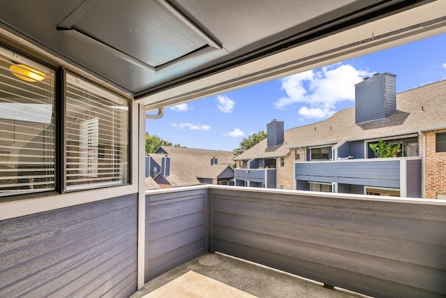 balcony with a residential view