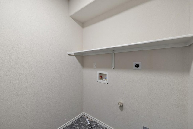washroom with laundry area, baseboards, washer hookup, and electric dryer hookup