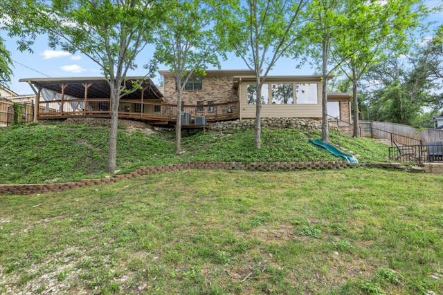 3910 Wendy Oaks Dr, Temple, TX 76502 - view of yard featuring a wooden deck