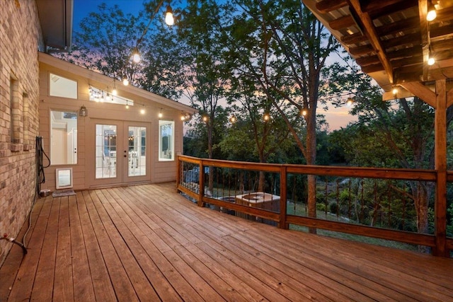 deck with french doors