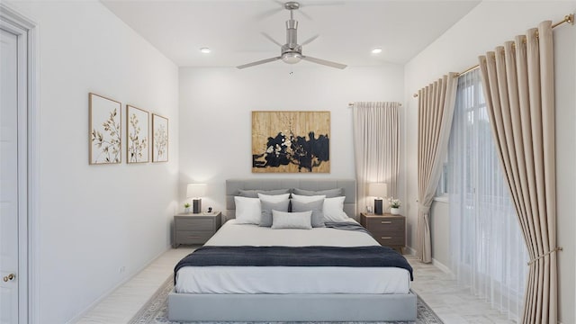 bedroom with a ceiling fan