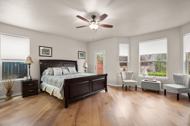 715 Nelson Ranch Rd, Cedar Park, TX 78613 - bedroom featuring baseboards, a ceiling fan, and light wood finished floors