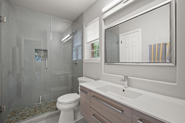 715 Nelson Ranch Rd, Cedar Park, TX 78613 - bathroom featuring vanity, toilet, and a shower stall