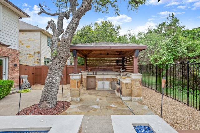 715 Nelson Ranch Rd, Cedar Park, TX 78613 - view of patio with a fenced backyard, a gazebo, and area for grilling