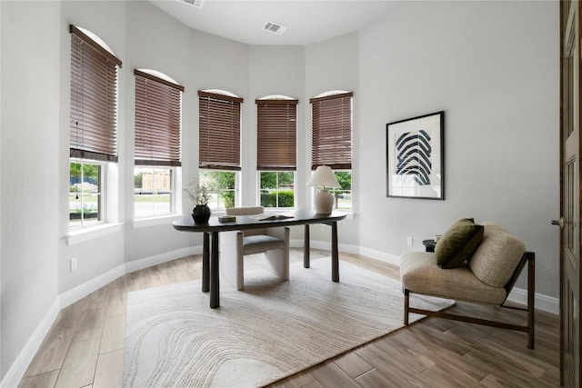2033 Portobello Rd, Leander, TX 78641 - home office featuring wood finished floors and a high ceiling