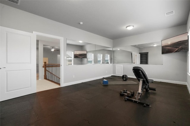 2033 Portobello Rd, Leander, TX 78641 - workout area with baseboards and ceiling fan
