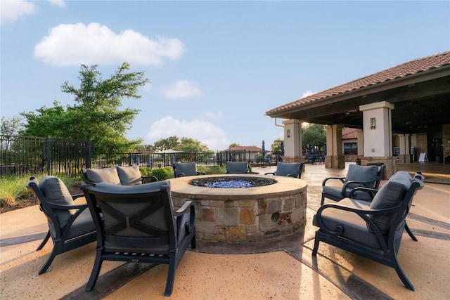 2033 Portobello Rd, Leander, TX 78641 - view of patio with an outdoor fire pit
