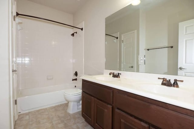 7901 SW Pkwy Unit 16, Austin, TX 78735 - full bath featuring double vanity, bathing tub / shower combination, and tile patterned floors