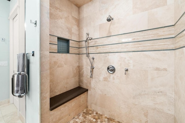 full bathroom with a shower stall