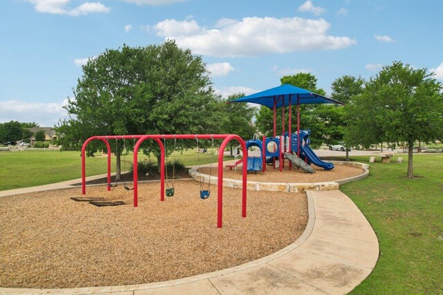 community playground with a yard