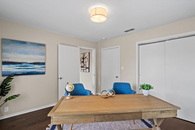 406 W 55th 1/2 St, Austin, TX 78751 - home office featuring baseboards and wood finished floors