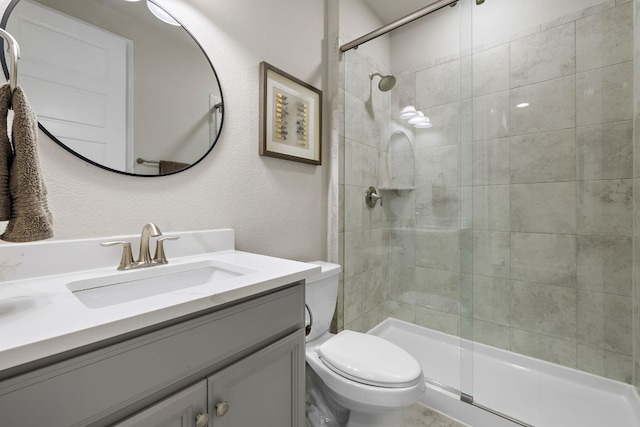 800 Kenney Fort Xing, Round Rock, TX 78665 - bathroom with toilet, a shower stall, and vanity