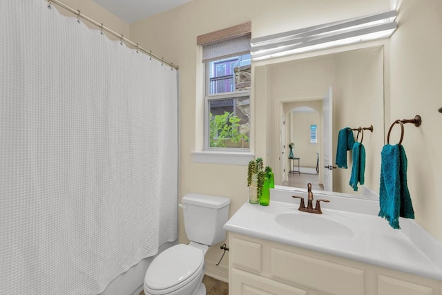 full bath with vanity and toilet