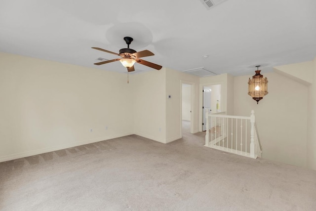 4128 E Lawless St, Austin, TX 78723 - unfurnished room with attic access, light colored carpet, and ceiling fan