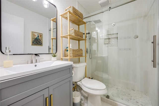 1415 Mearns Meadow Blvd, Austin, TX 78758 - full bathroom featuring a stall shower, toilet, and vanity