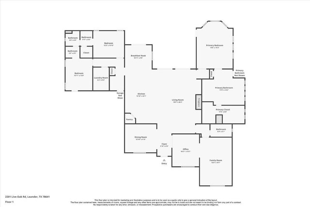 2201 Live Oak Rd, Leander, TX 78641 - property floor plan