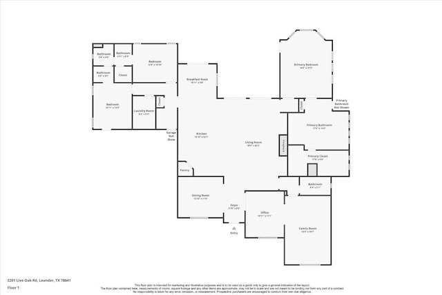 2201 Live Oak Rd, Leander, TX 78641 - view of room layout