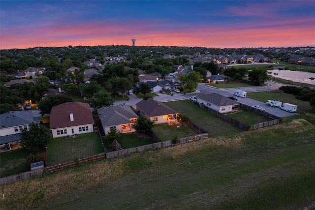 drone / aerial view with a residential view