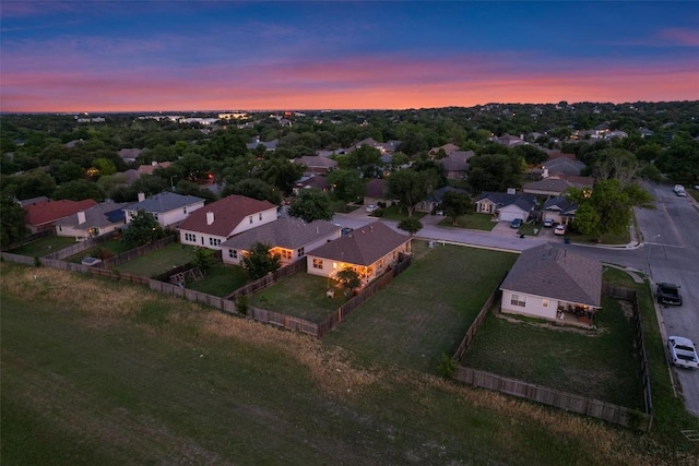 aerial view with a residential view